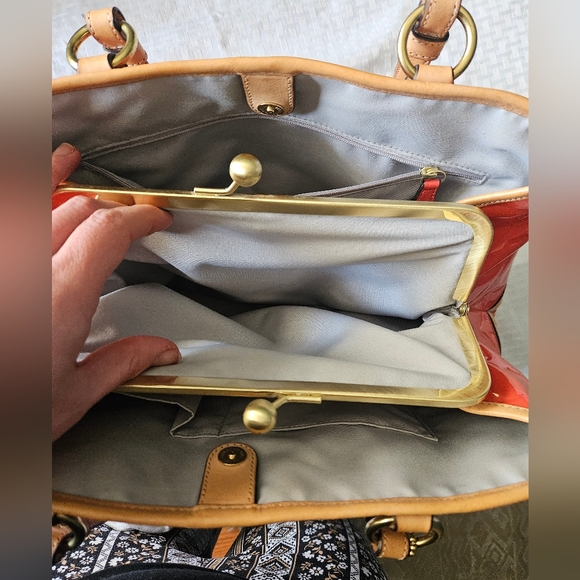 Coach Papaya Orange Peyton Kisslock Hand Bag - Picture 8 of 17